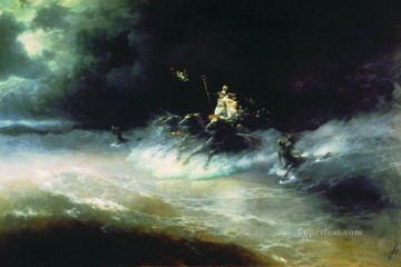  Ruso Pintura al %c3%b3leo - Viaje de Poseidón por mar 1894 Romántico ruso Ivan Aivazovsky